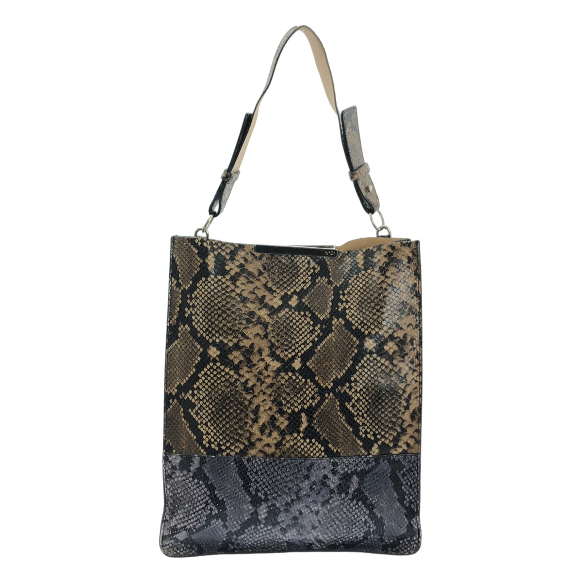 N°21 / 누메로벤투노 | 파이썬 양각 가죽 토트 백 | 브라운 계열 / 회색 계열 | 여성