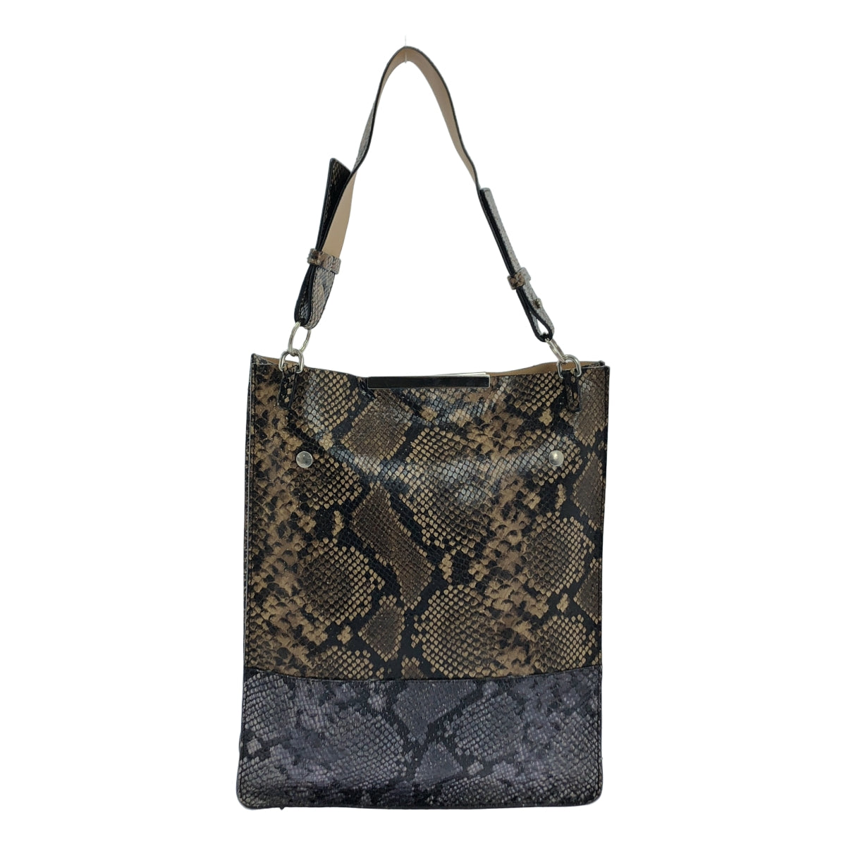 N°21 / 누메로벤투노 | 파이썬 양각 가죽 토트 백 | 브라운 계열 / 회색 계열 | 여성