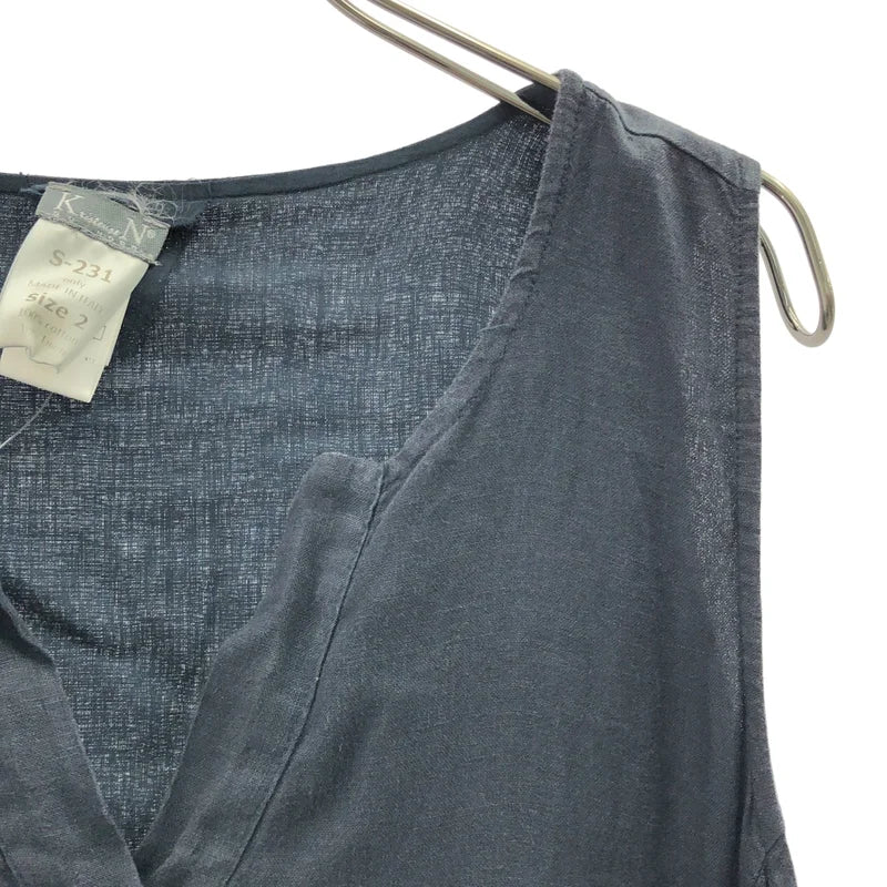 KRISTENSEN DU NORD / クリステンセンドゥノルド | コットン リネン カットオフ ノースリーブ ワンピース | 2 | レディース