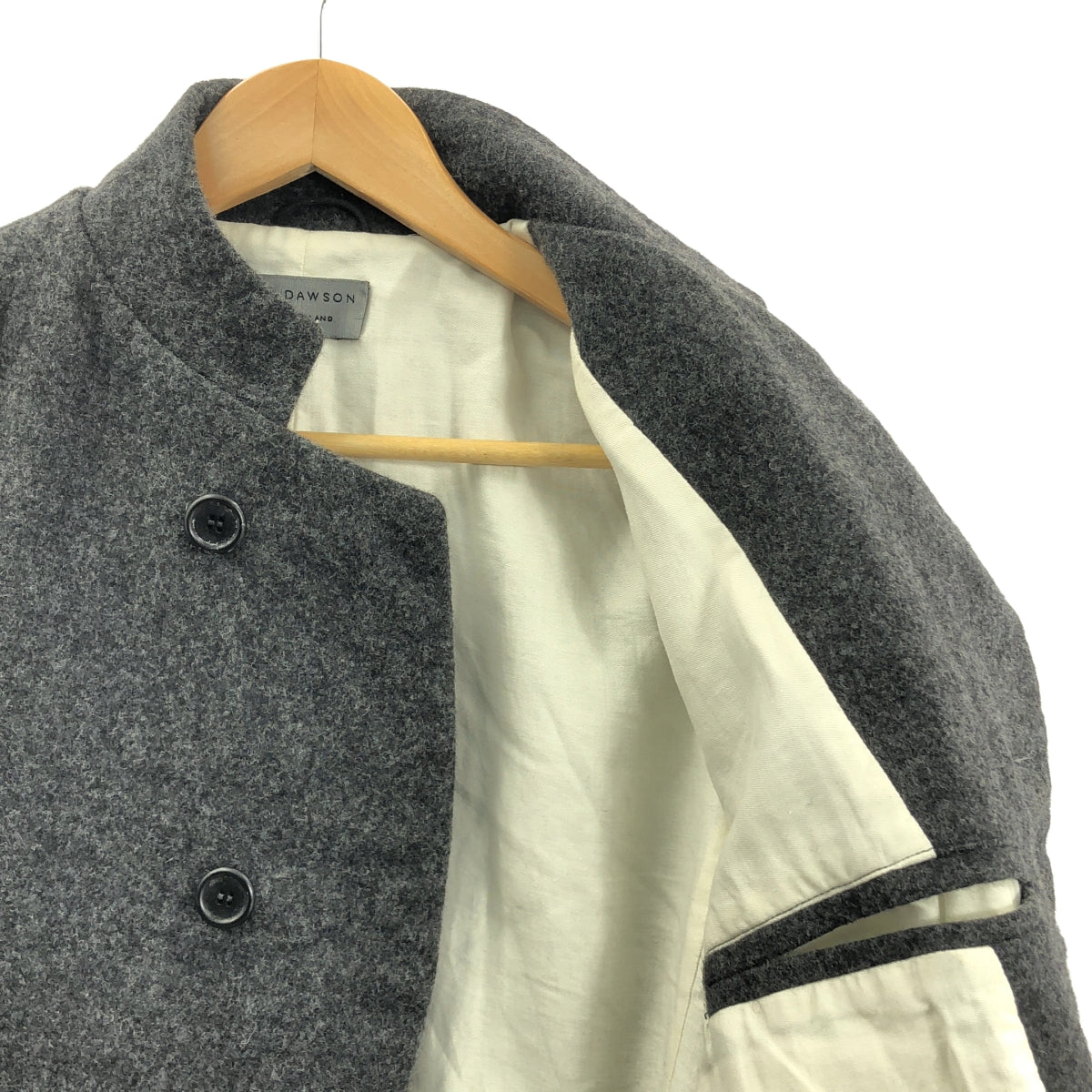ELENA DAWSON | 羊毛平駁領五粒扣西裝外套 | XS碼 | 灰色 | 男士