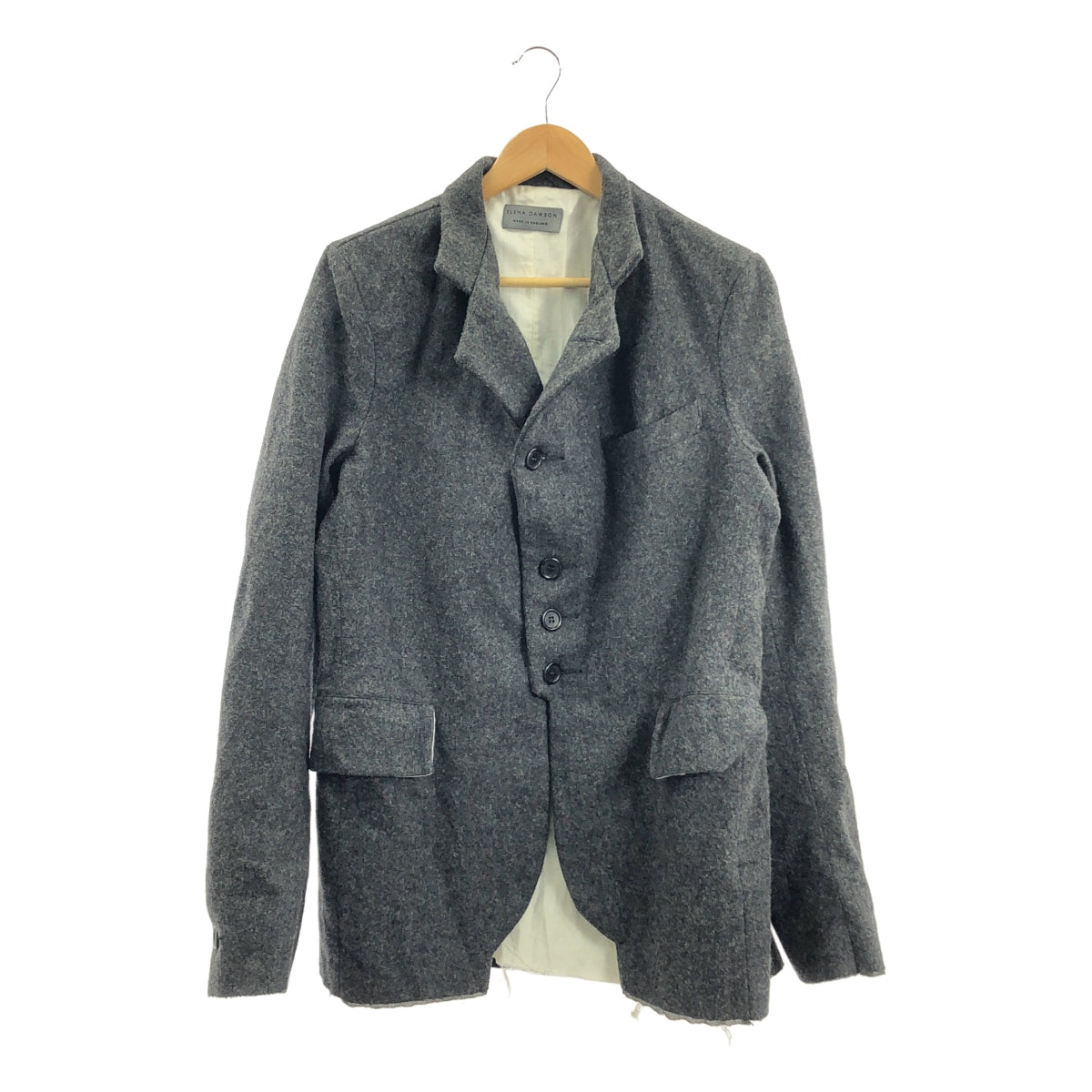 ELENA DAWSON | 羊毛平駁領五粒扣西裝外套 | XS碼 | 灰色 | 男士