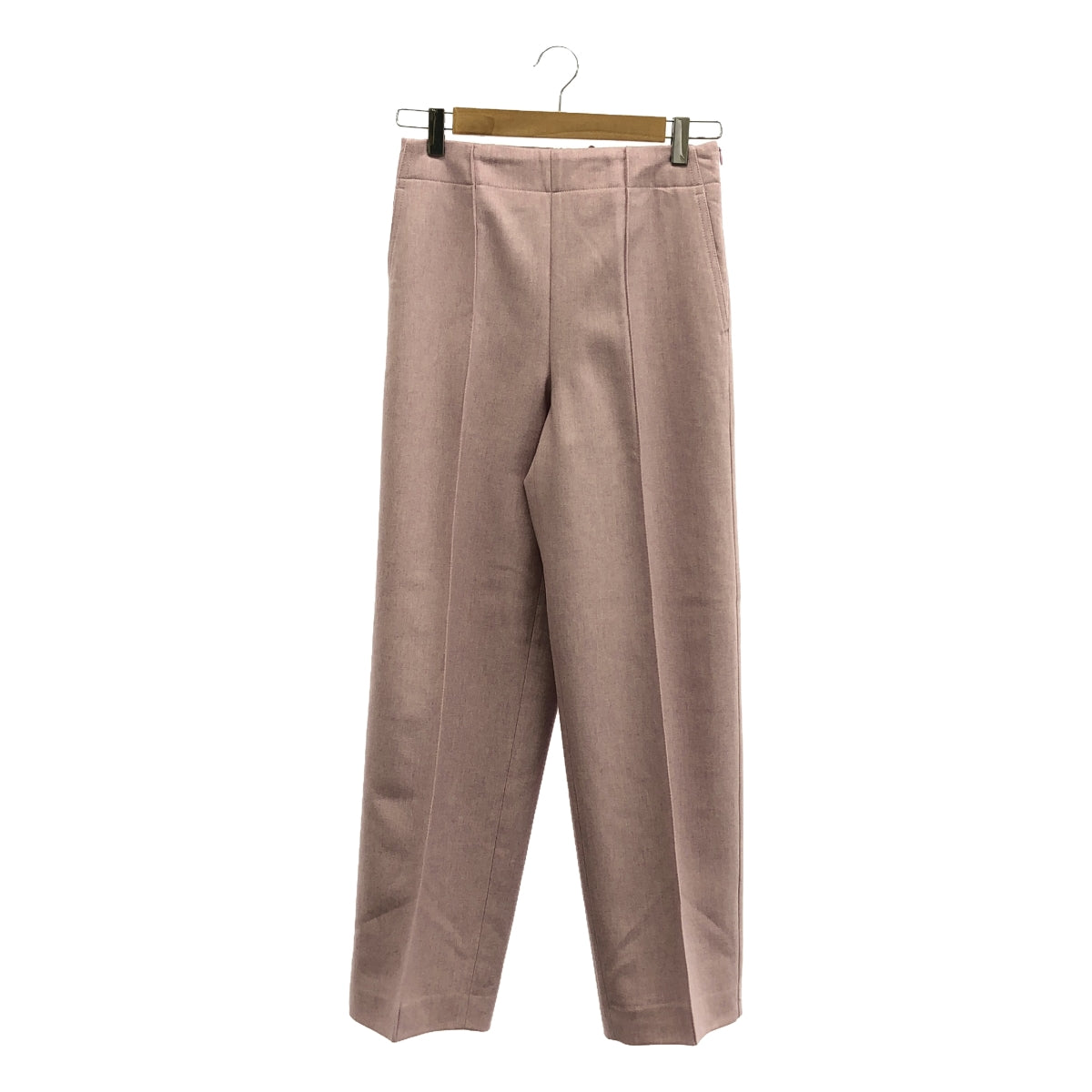 [新] 明日世界 MACPHEE |羊毛尼龍法蘭絨直筒褲 | 34 |紫色 |女性的