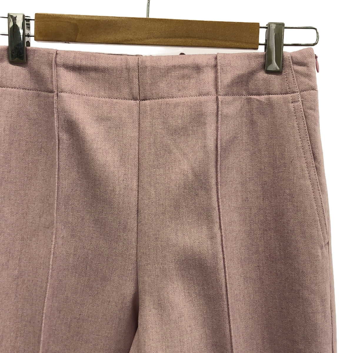 [新] 明日世界 MACPHEE |羊毛尼龍法蘭絨直筒褲 | 34 |紫色 |女性的