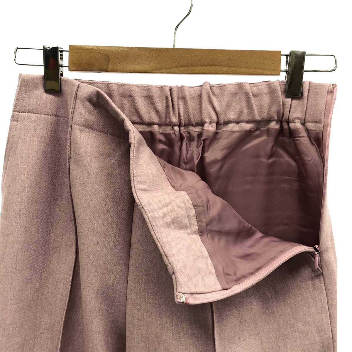 [新] 明日世界 MACPHEE |羊毛尼龍法蘭絨直筒褲 | 34 |紫色 |女性的