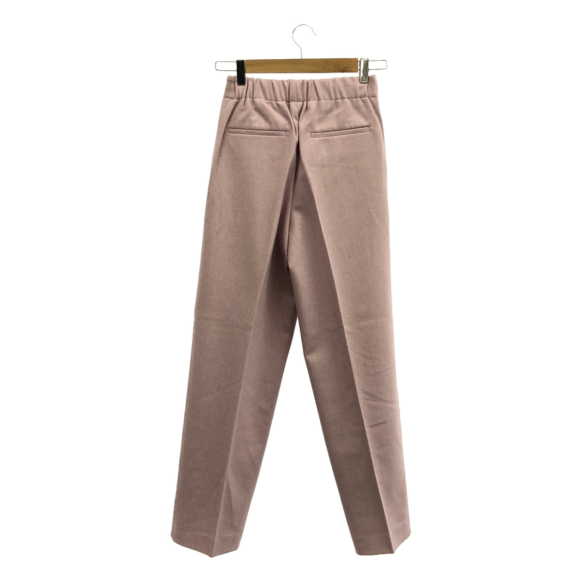 [新] 明日世界 MACPHEE |羊毛尼龍法蘭絨直筒褲 | 34 |紫色 |女性的