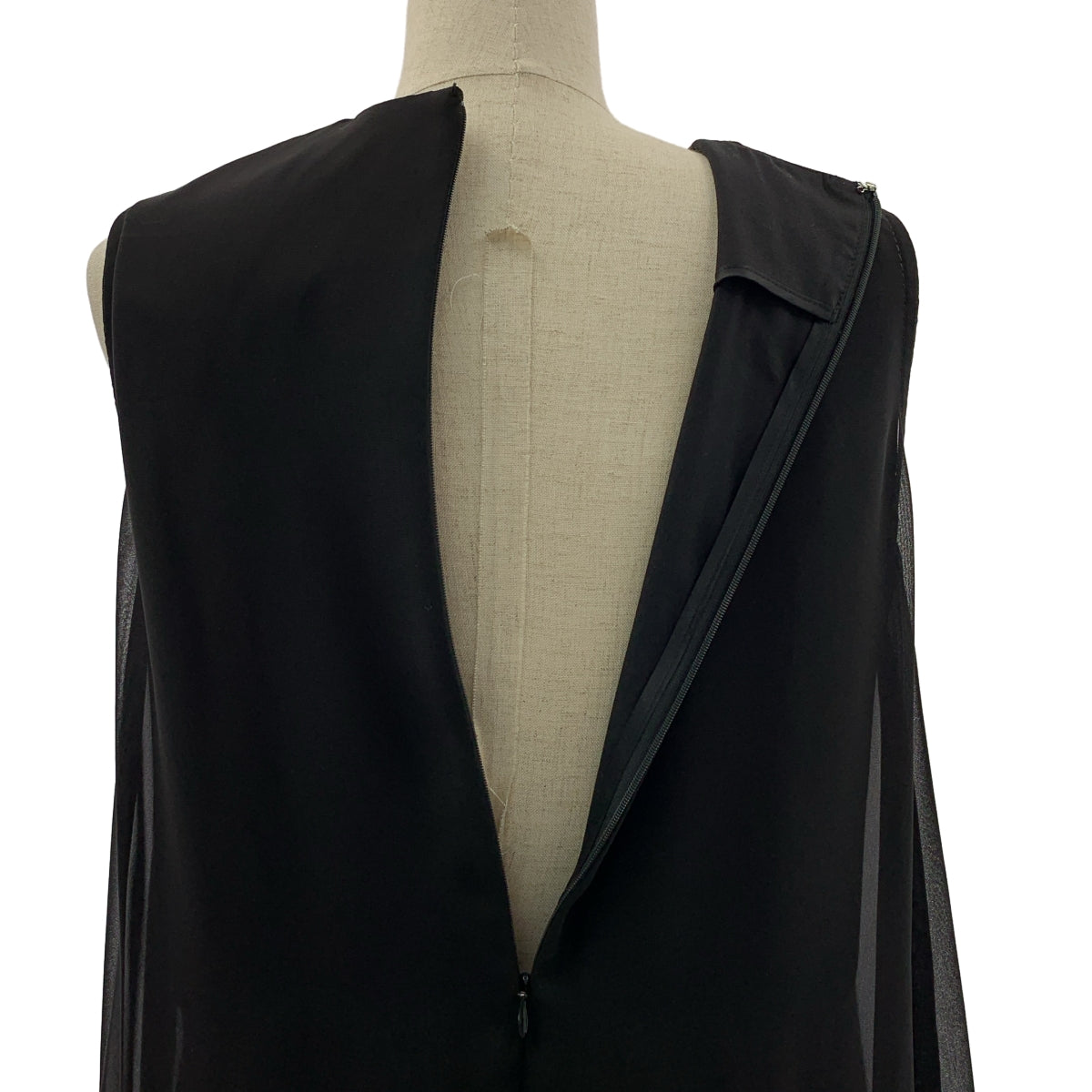 noir kei ninomiya / 느와르 케이니노미야 | 2017SS | 폴리 에스테르 플리츠 레이어드 백 Zip 원피스 | XS |