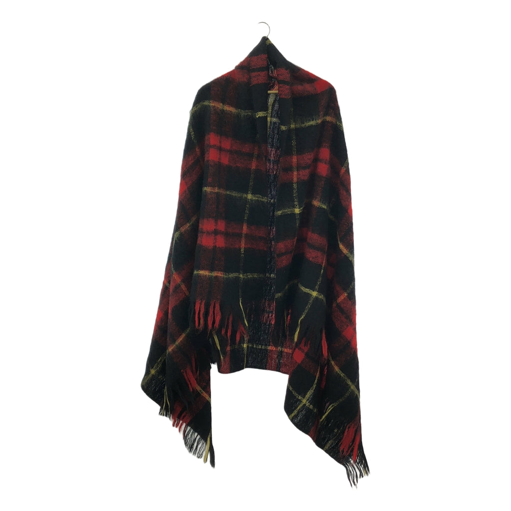 [品相良好] JUNYA WATANABE COMME des GARCONS / Junya Watanabe | 羊毛格紋流蘇大披肩 | 紅/黑/黃