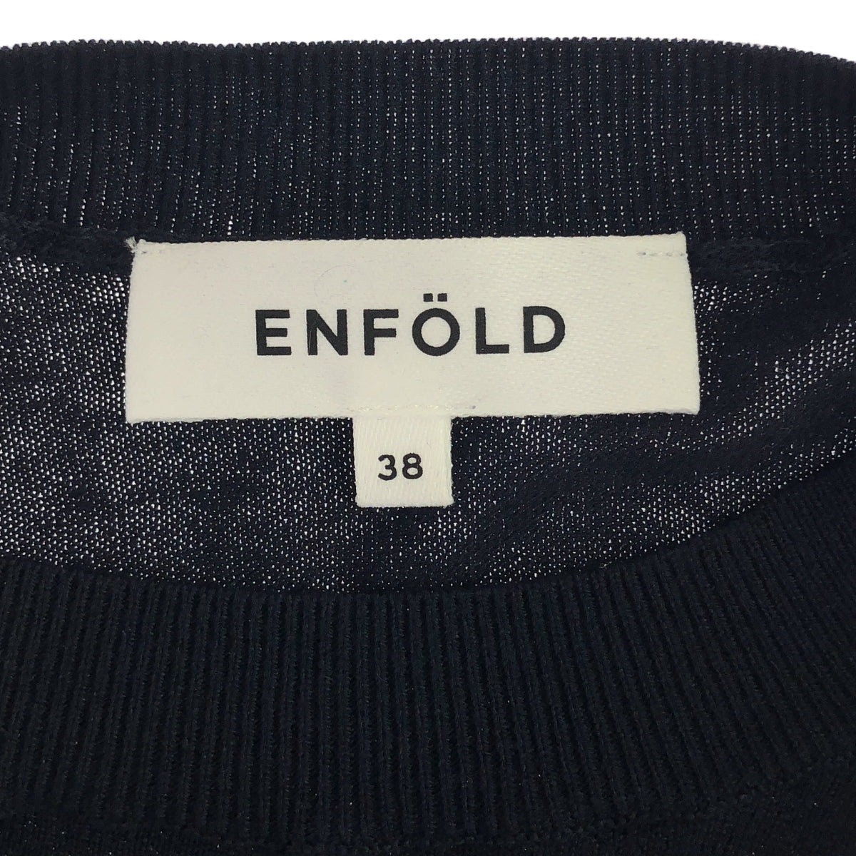 ENFOLD | 2024SS | SILK × COTTON PULLOVER | Silk cotton side slit knit pullover | 38 | Navy | Women's