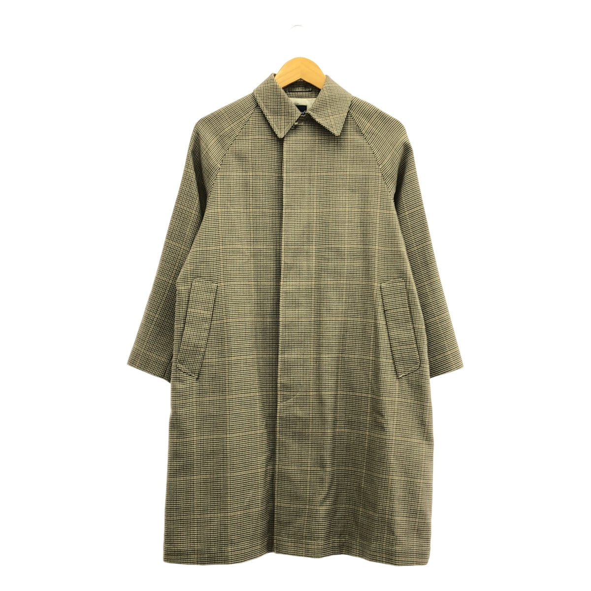 ORCIVAL / 오티발 | 치토리 격자 울 프라드 스텐 컬러 라글란 코트 | 0 | 베이지계 | 여성
