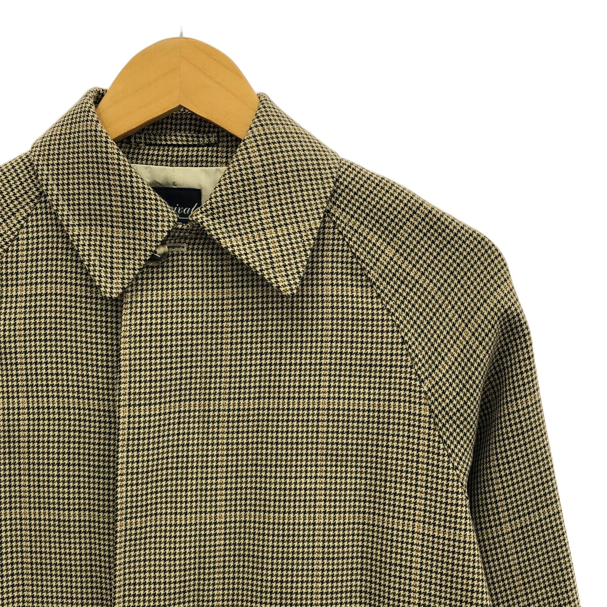 ORCIVAL / 오티발 | 치토리 격자 울 프라드 스텐 컬러 라글란 코트 | 0 | 베이지계 | 여성