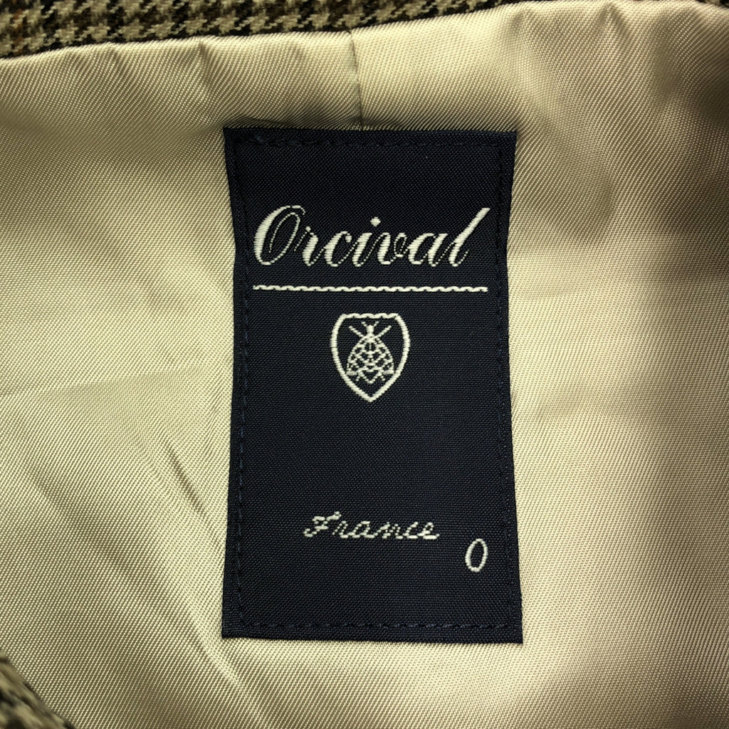 ORCIVAL / オーチバル | 千鳥格子 ウールプラッドステンカラーラグランコート | 0 | ベージュ系 | レディース