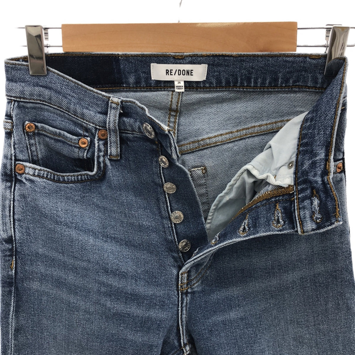 重新/完成 | 70年代 STOVE PIPE 牛仔褲 |尺寸 25 |靛藍 |女性的