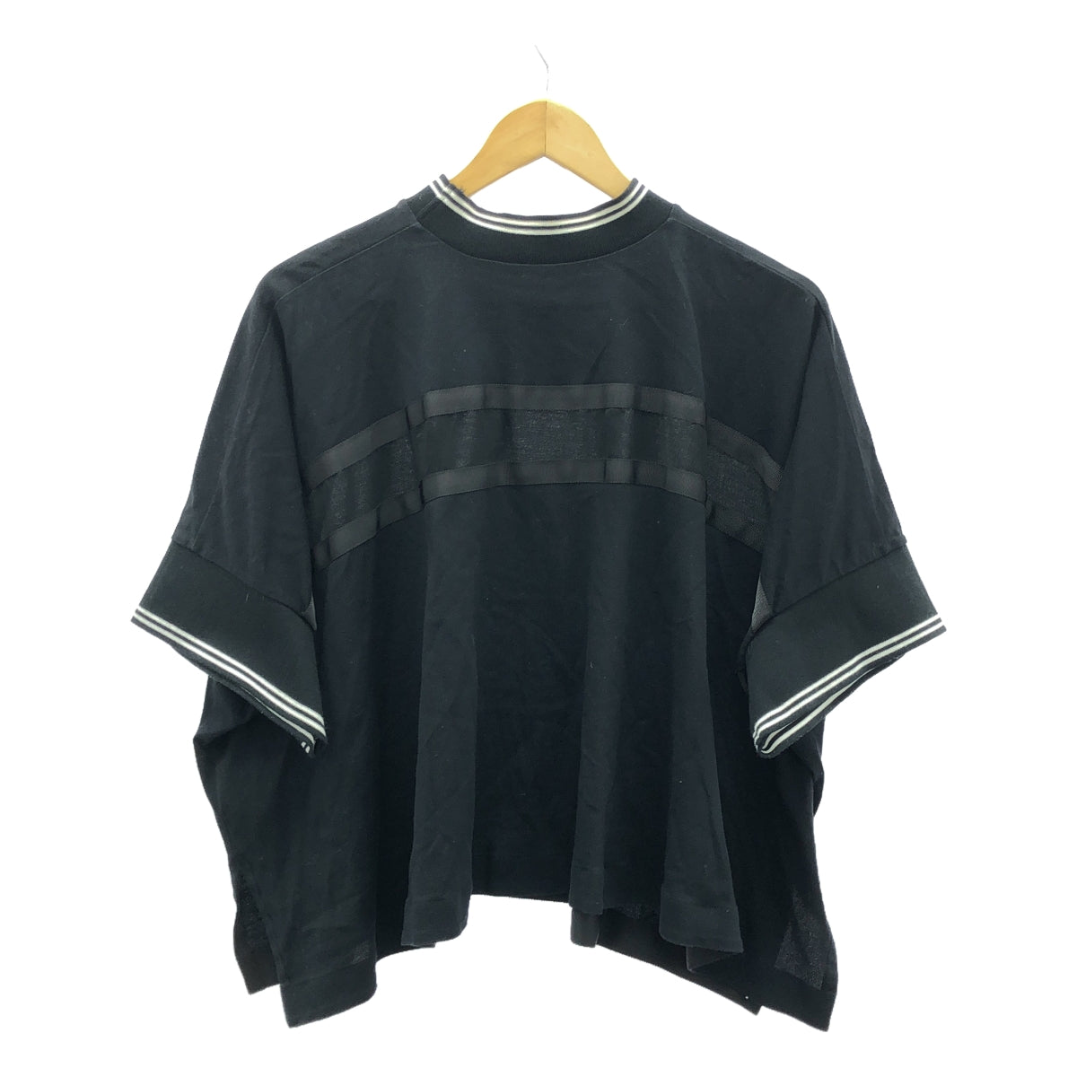 sacai / サカイ | 2021SS | Cotton Jersey Pullove コットン カットソー | 2 | ブラック/ホワイト | レディース