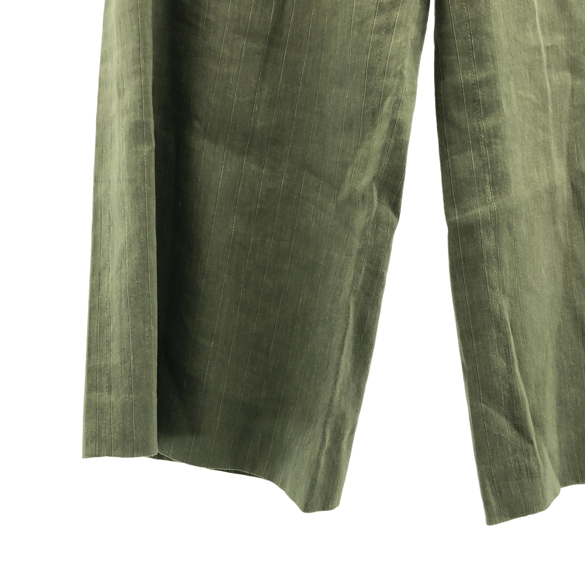 BEIGE， / ベイジ | セットアップ リネン ストライプ ジャケット スラックス | 4 | カーキ | レディース