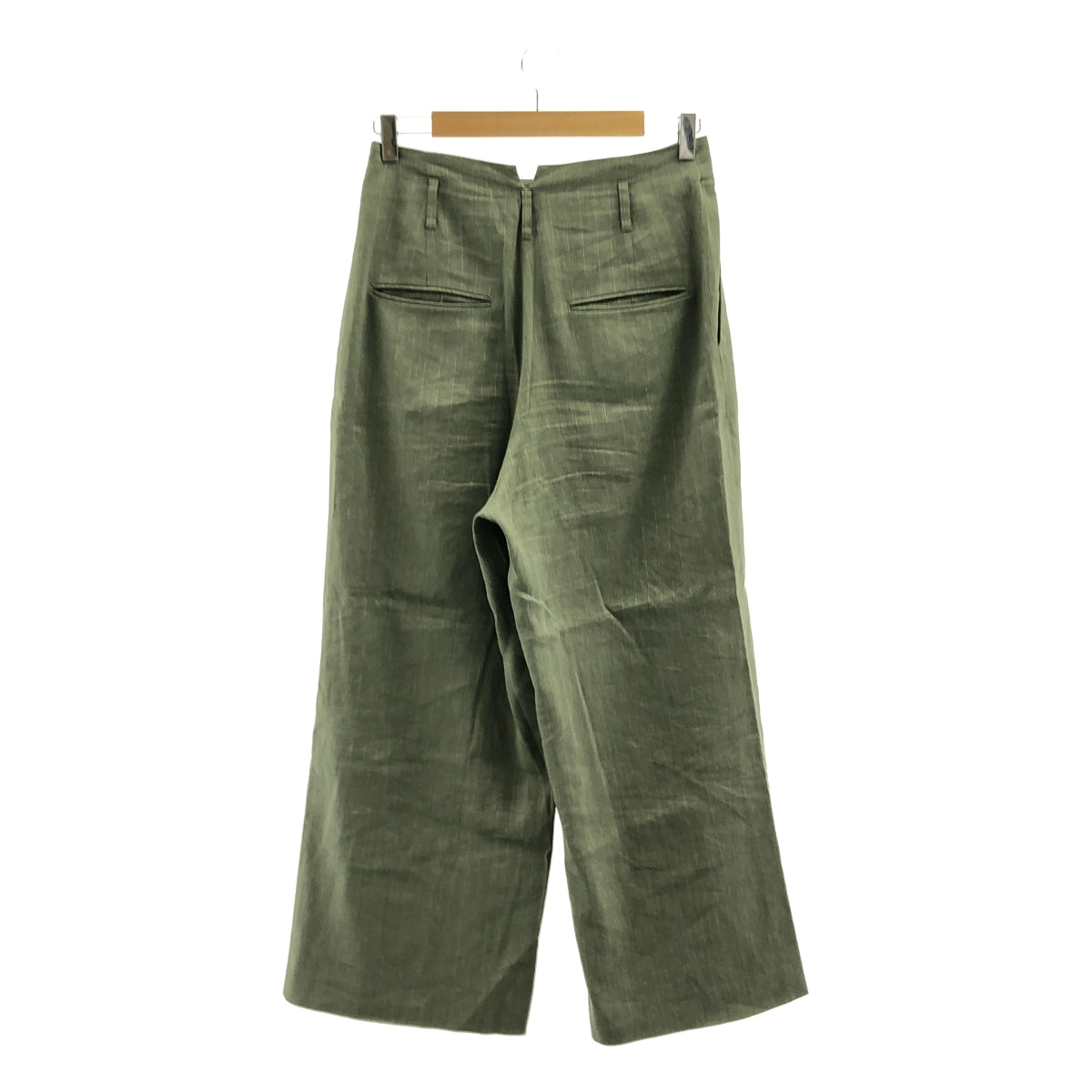 BEIGE， / ベイジ | セットアップ リネン ストライプ ジャケット スラックス | 4 | カーキ | レディース