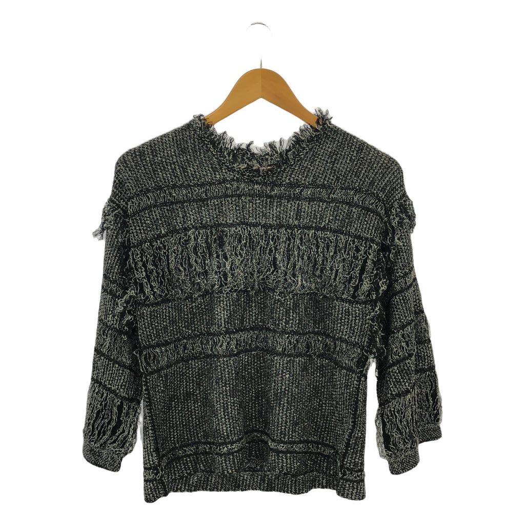 ISABEL MARANT / 이사벨 마랑 | 프린지 니트 풀오버 | 36 | 블랙 | 여성