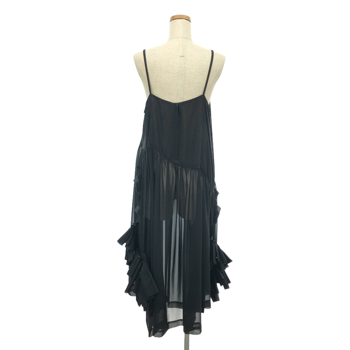 [Good Condition] COMME des GARCONS | 2023AW | Polyester deformed frill decoration gathered volume dress one piece | S | Black | Women's