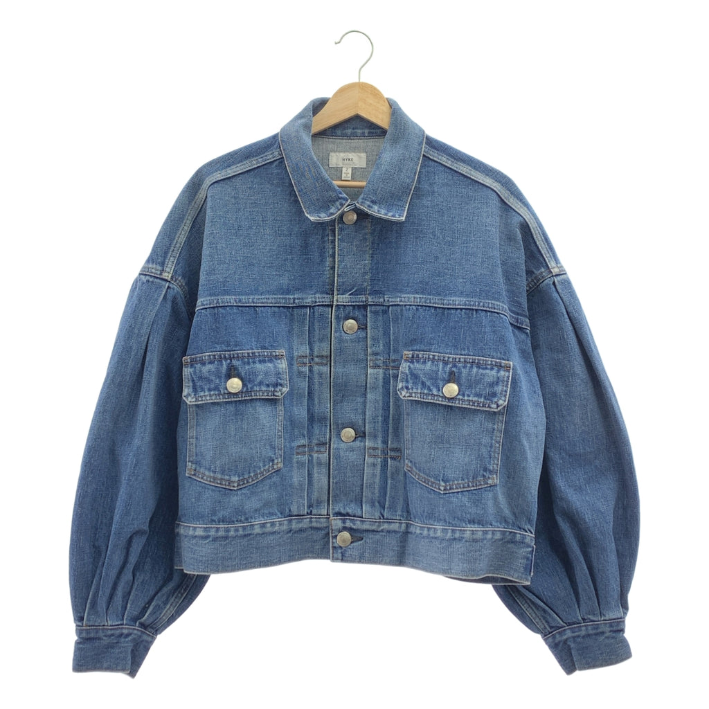 HYKE / ハイク | BALLOON SLEEVE DENIM JACKET TYPE2 バルーン スリーブ デニムジャケット | 2 | インディゴ | レディース