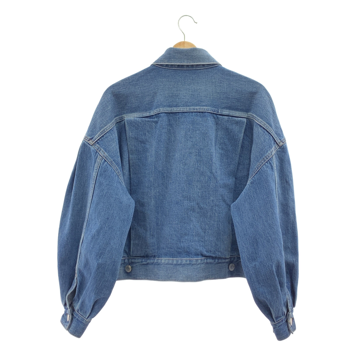 HYKE / 하이크 | BALLOON SLEEVE DENIM JACKET TYPE2 풍선 슬리브 데님 재킷 | 2 | 인디고 | 여성