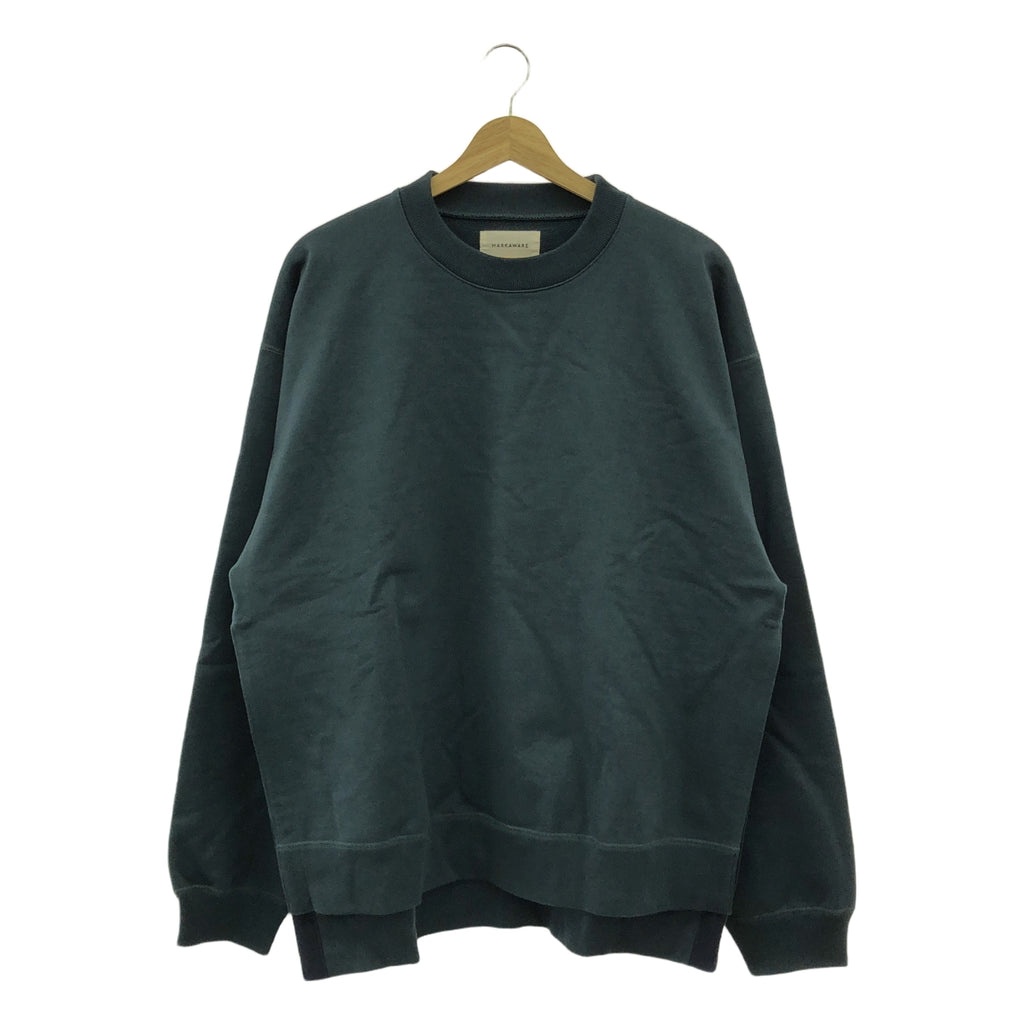 MARKAWARE / マーカウェア | SLITED SWEAT SHIRT ORGANIC COTTON HEAVY FLEECE / オーバーシルエット スリット スウェット | 3 | HUNTER GREEN | メンズ