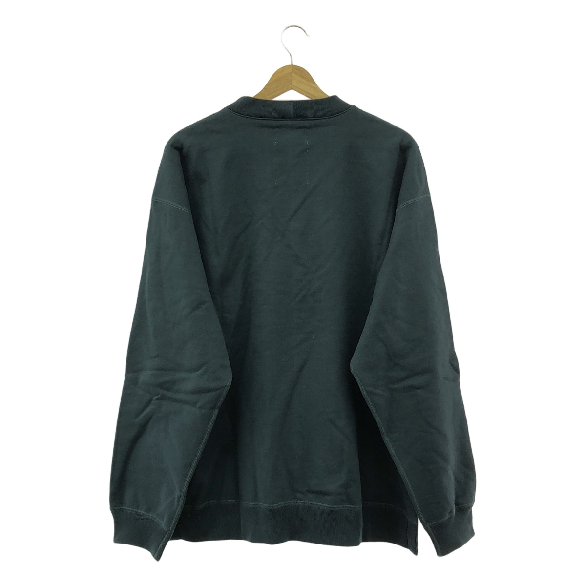 MARKAWARE / マーカウェア | SLITED SWEAT SHIRT ORGANIC COTTON HEAVY FLEECE / オーバーシルエット スリット スウェット | 3 | HUNTER GREEN | メンズ
