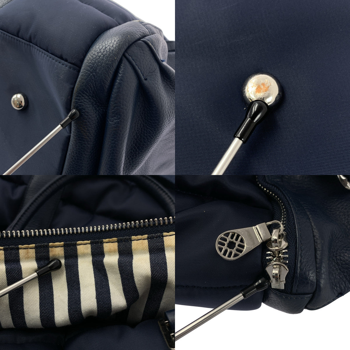 タグ付き muta☆2way ゴート革 ショルダーバッグ ボストンバッグ 青 タグ付き muta☆2way ゴート革 ショルダーバッグ ボストンバッグ