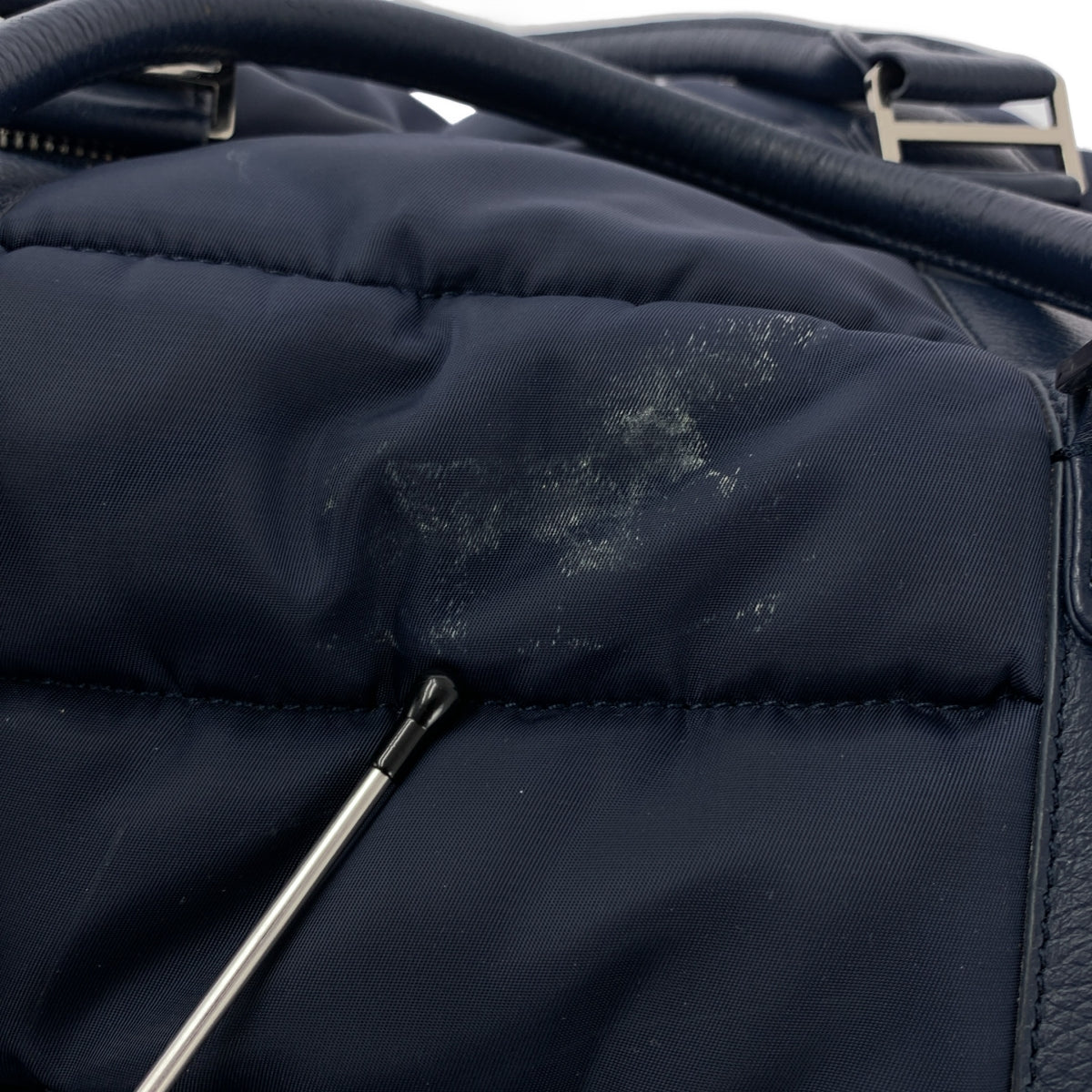 MUTA / ムータ | ナイロン レザー切替 2way ボストン バッグ | ネイビー | レディース