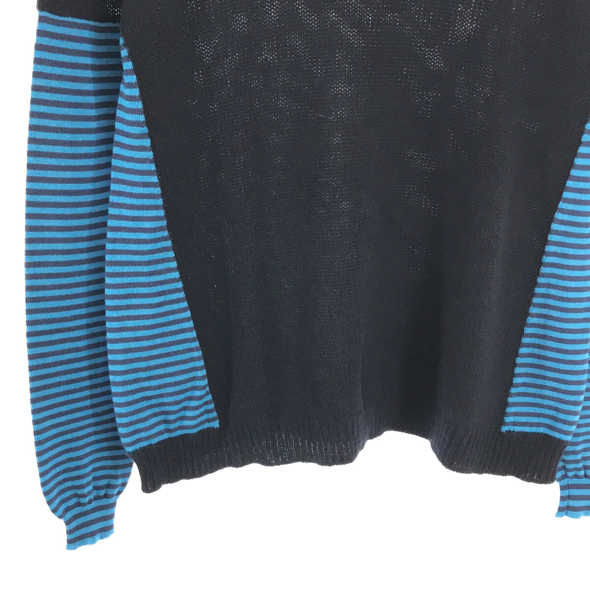 [Beautiful Condition] PRADA | Cashmere, Silk, Wool, Striped Knitwear | Size 36 | Navy | Women's