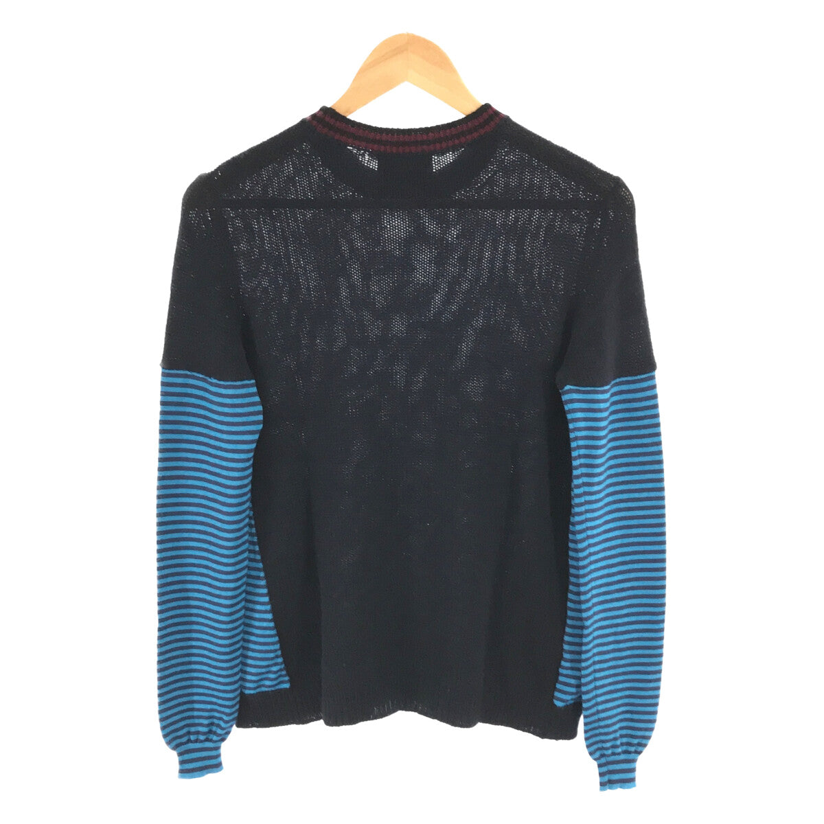 [Beautiful Condition] PRADA | Cashmere, Silk, Wool, Striped Knitwear | Size 36 | Navy | Women's