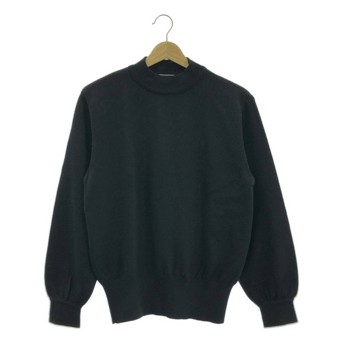 YVES SAINT LAURENT / イヴサンローラン | カフスボタン ロゴ刺しゅう モックネック ニット | M | レディース