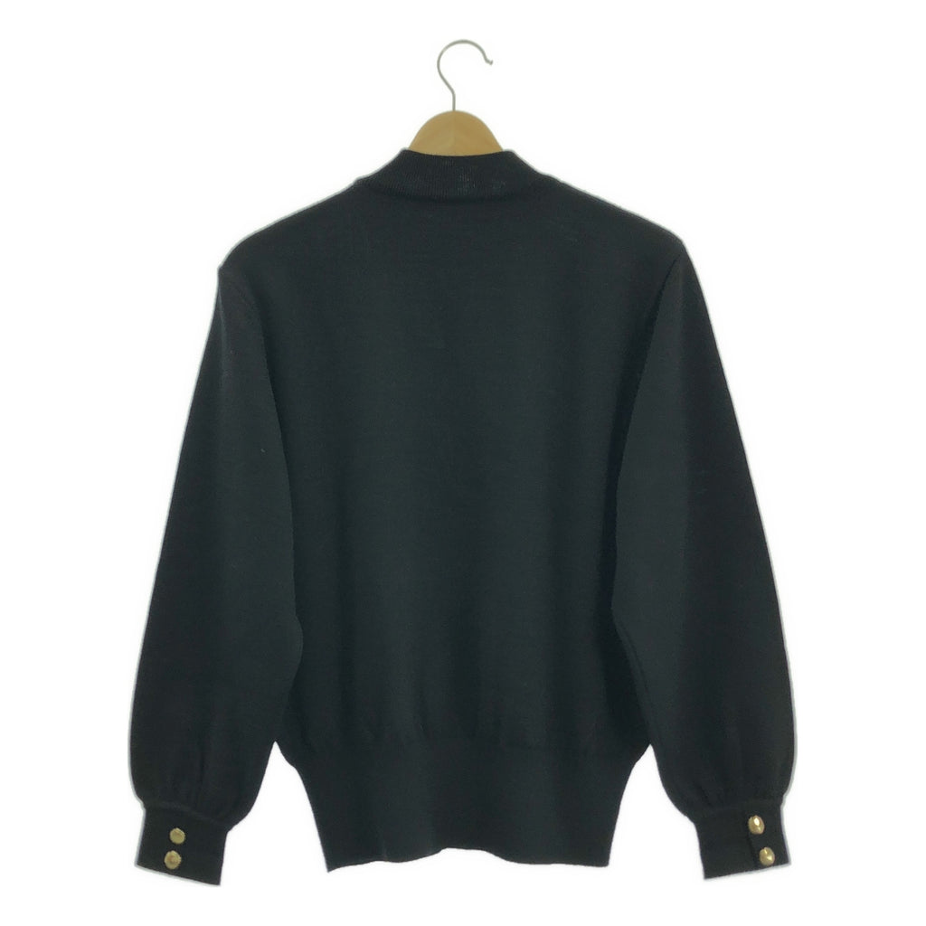 YVES SAINT LAURENT / イヴサンローラン | カフスボタン ロゴ刺しゅう モックネック ニット | M | レディース