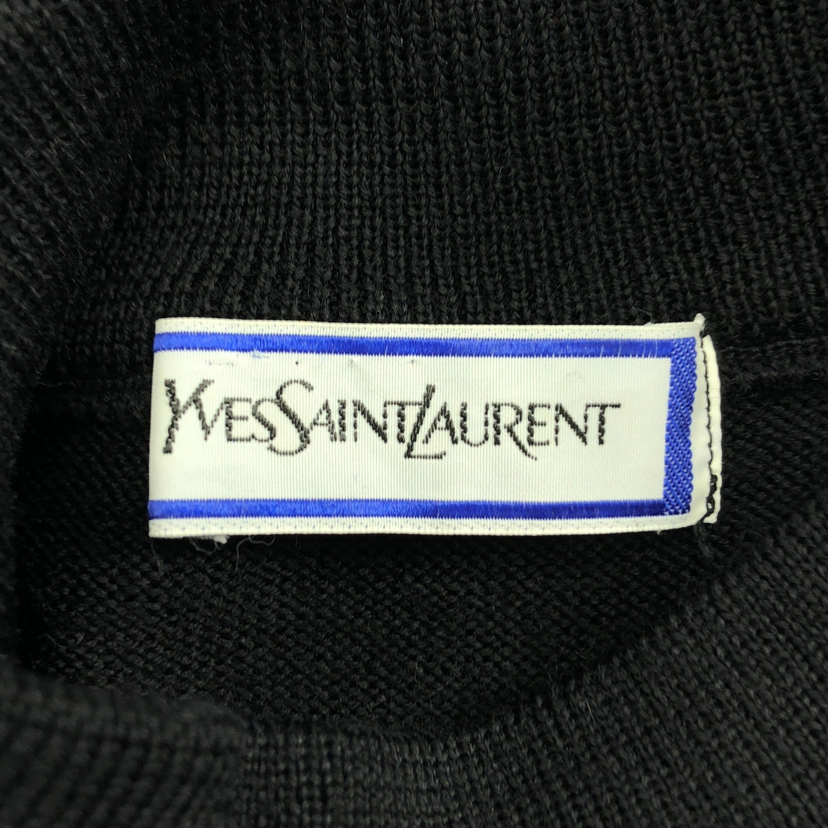 YVES SAINT LAURENT / イヴサンローラン | カフスボタン ロゴ刺しゅう モックネック ニット | M | レディース