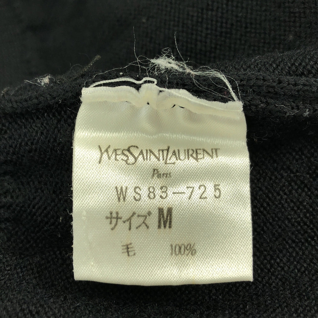 YVES SAINT LAURENT / イヴサンローラン | カフスボタン ロゴ刺しゅう モックネック ニット | M | レディース