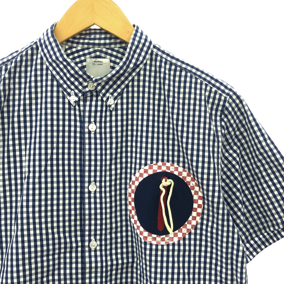 visvim / Visvim | VISVIM JUNEAU WELD SHIRT S/S / 拉鍊口袋格紋襯衫 | M | 海軍藍/白色 | 男款