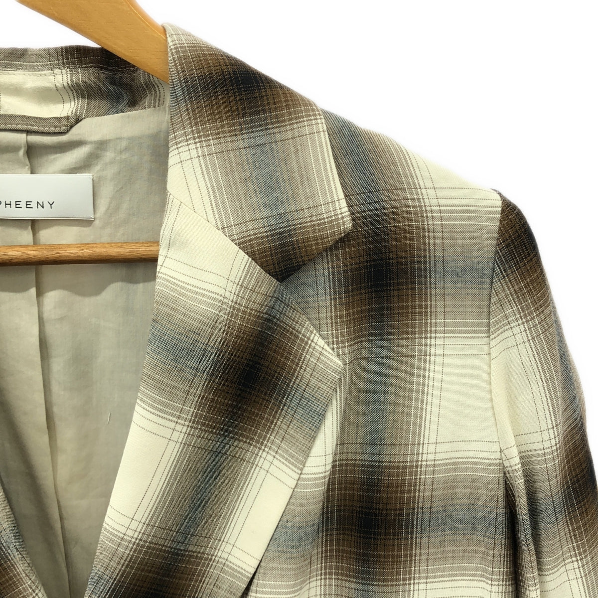 PHEENY / フィーニー | Rayon ombre check double-breasted jacket レーヨン オンブレチェック ダブルジャケット | F | レディース