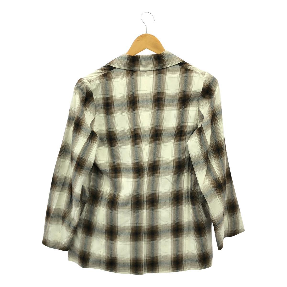 PHEENY / フィーニー | Rayon ombre check double-breasted jacket レーヨン オンブレチェック ダブルジャケット | F | レディース