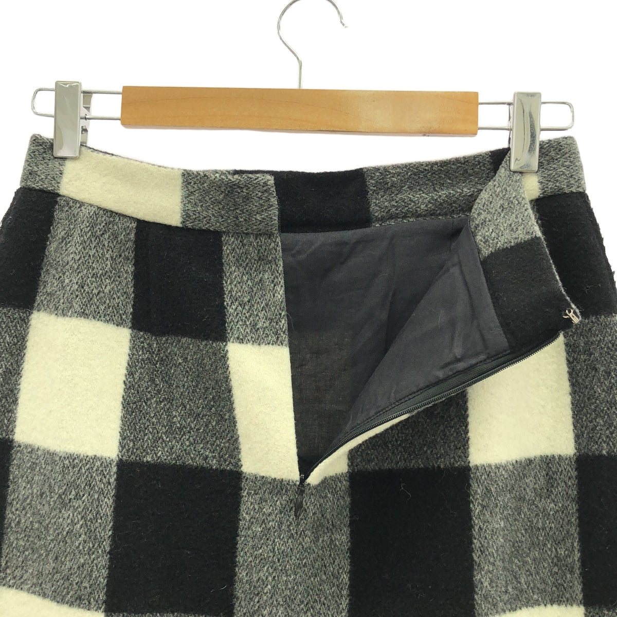 TICCA | 格紋羊毛緊身裙 | 2 | 黑/白 | 女款