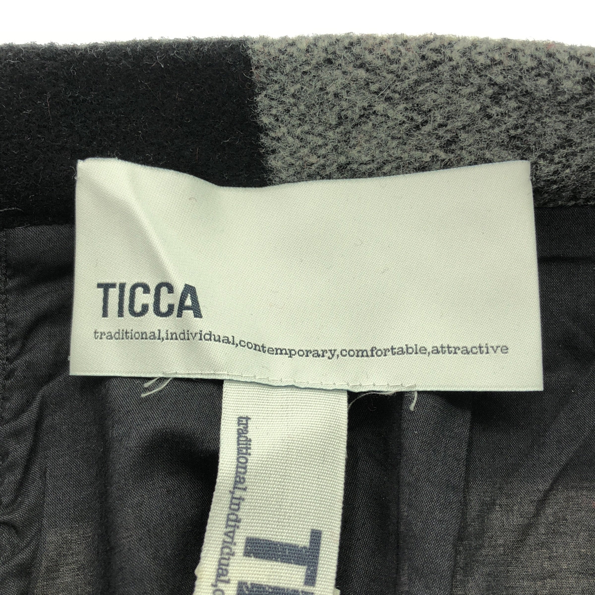 TICCA / ティッカ | ブロックチェック ウール タイトスカート | 2 | ブラック/ホワイト | レディース