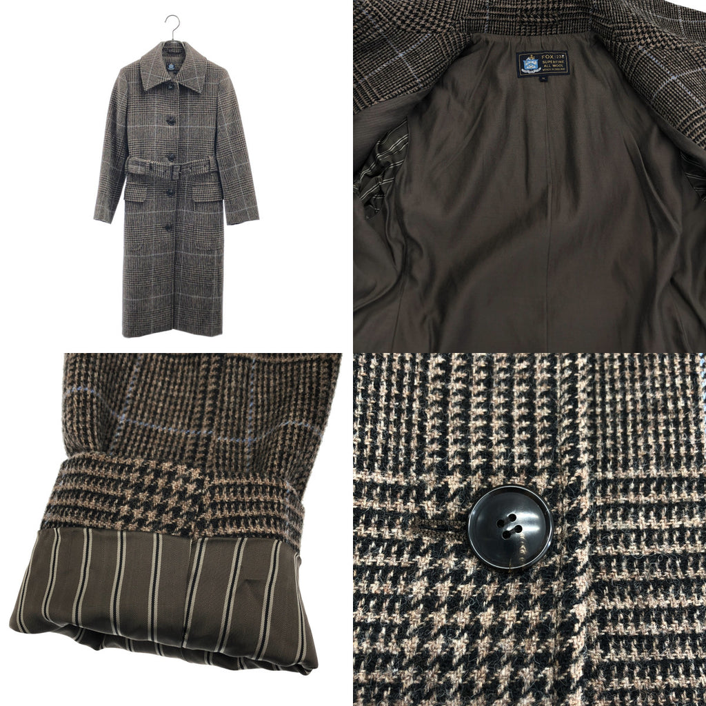 NIJYUSANKU / 23ku | × FOX BROTHERS / Fox Brothers 羊毛繫帶大衣 / 全襯裡 | 尺寸 32 | 女款