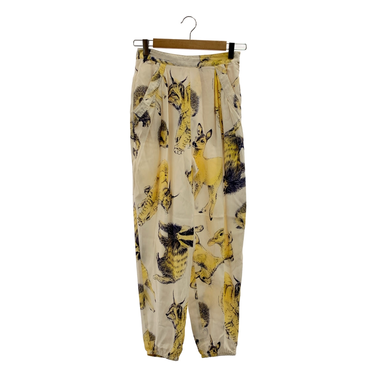 STELLA McCARTNEY | 100% 真絲 | 全身動物印花側拉鍊休閒褲 | 尺寸 36 |