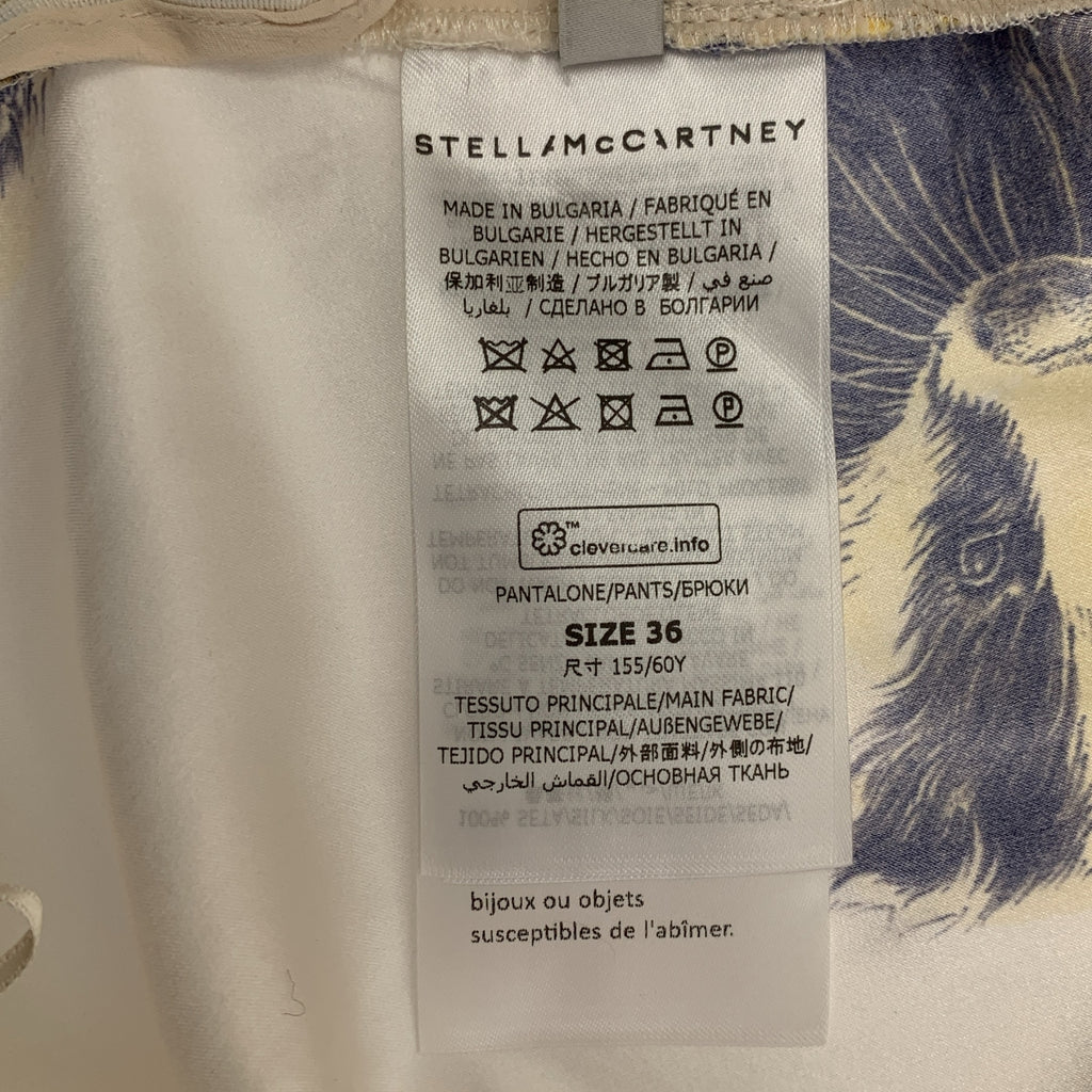 STELLA McCARTNEY | 100% 真絲 | 全身動物印花側拉鍊休閒褲 | 尺寸 36 |