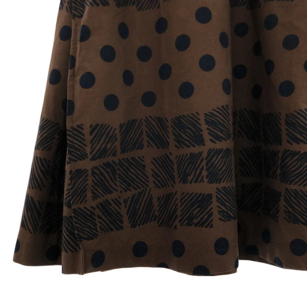 【美品】  ROSSO35 / ロッソ トレンタチンクエ | ドット総柄 キーネック ノースリーブ ワンピース | 38 | ブラウン | レディース