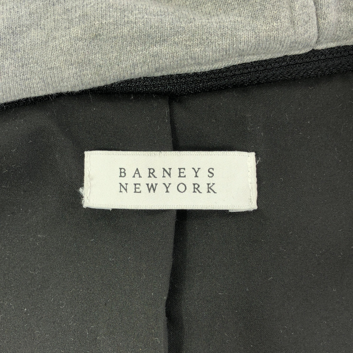 BARNEYS NEWYORK / 버니즈 뉴욕 | 양가죽 램 가죽 전환 레이어드 스웨트 재킷 블루존 / 푸드 착탈 가능 | 38 | 블랙/그레이 | 여성