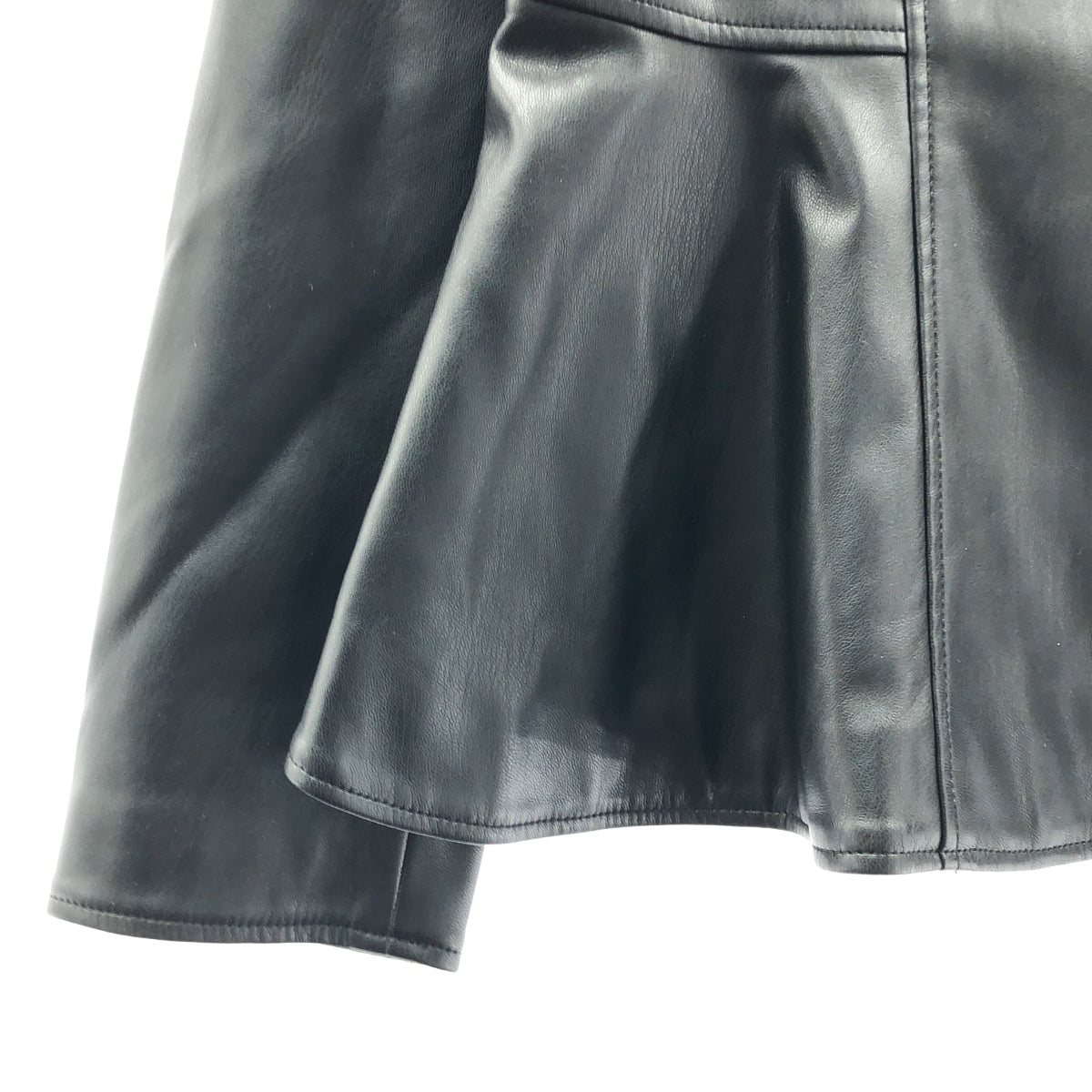 【美品】  JENNE / ジェンヌ | 2021AW | エコレザーペプラムジャケット / 総裏地 | M | ブラック | レディース