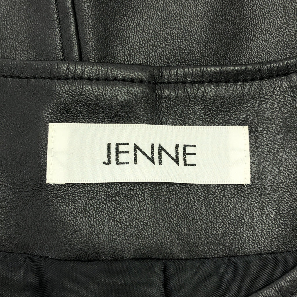 【美品】  JENNE / ジェンヌ | 2021AW | エコレザーペプラムジャケット / 総裏地 | M | ブラック | レディース