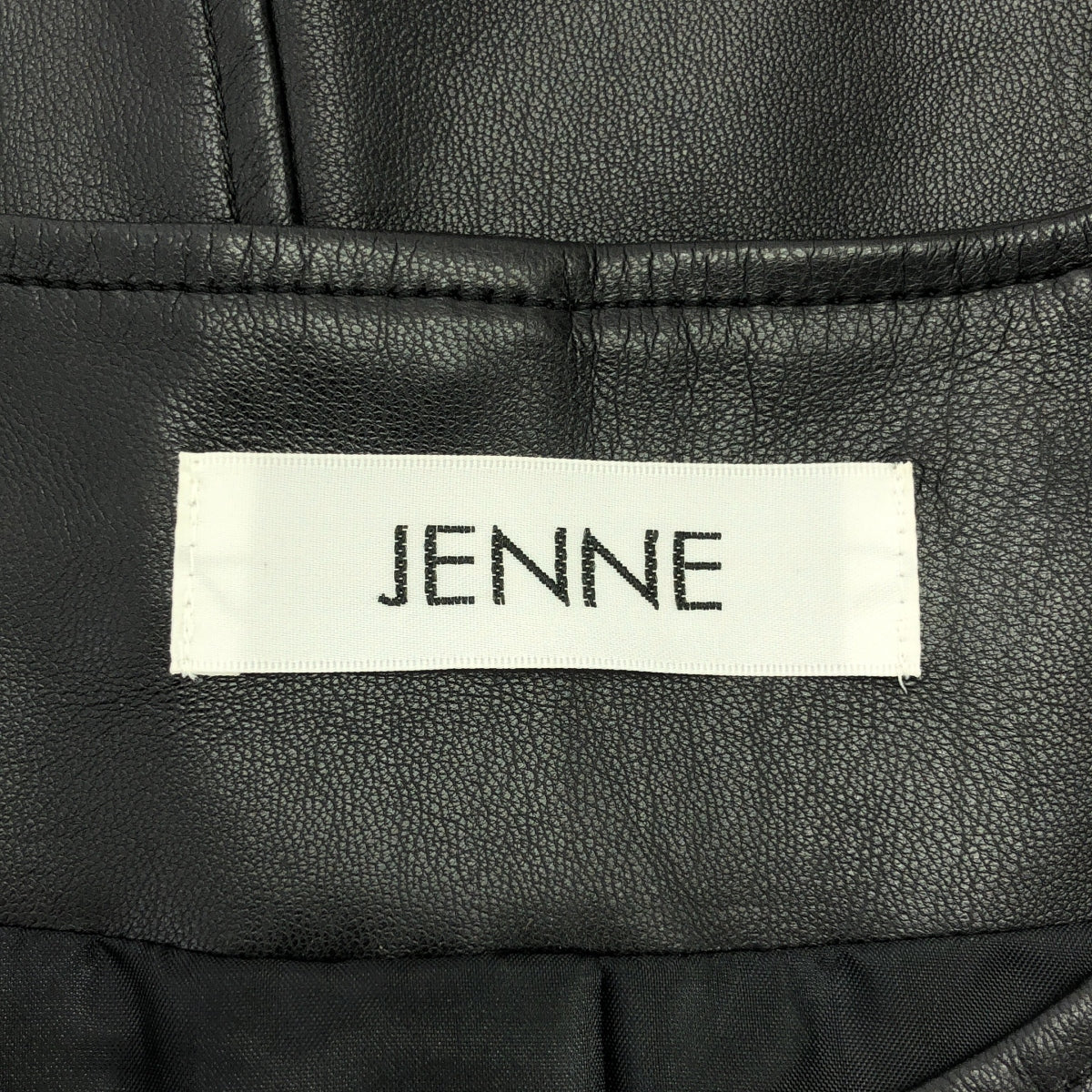 【美品】  JENNE / ジェンヌ | 2021AW | エコレザーペプラムジャケット / 総裏地 | M | ブラック | レディース