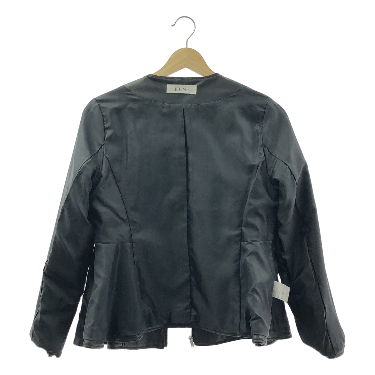 【美品】  JENNE / ジェンヌ | 2021AW | エコレザーペプラムジャケット / 総裏地 | M | ブラック | レディース