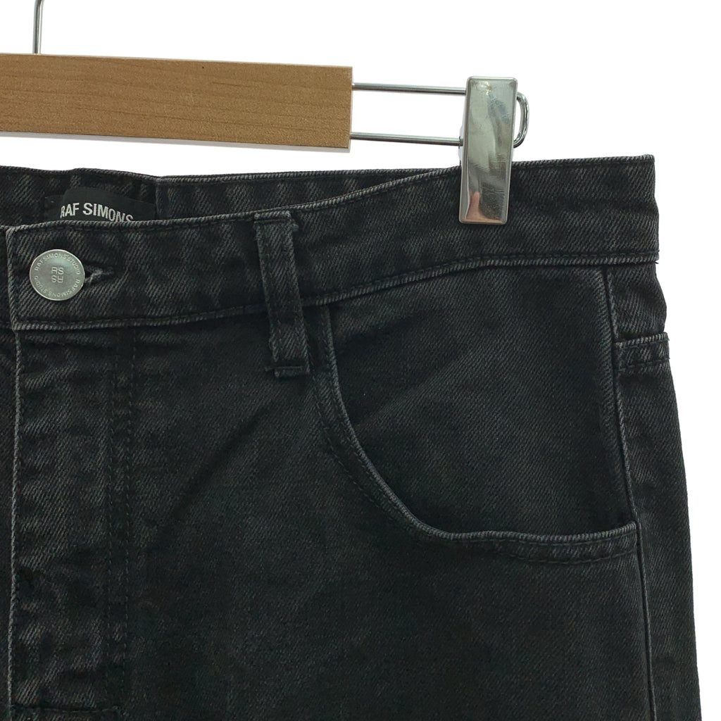 RAF SIMONS / 러프 시몬스 | 2019SS | 프린트 가죽 패치 레귤러 피트 데님 팬츠 | 33 | 남성