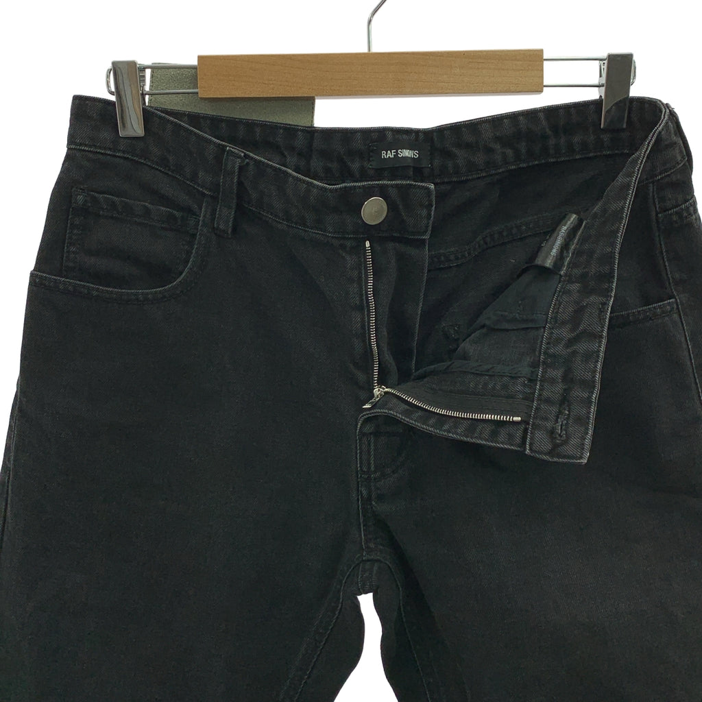 RAF SIMONS / 러프 시몬스 | 2019SS | 프린트 가죽 패치 레귤러 피트 데님 팬츠 | 33 | 남성