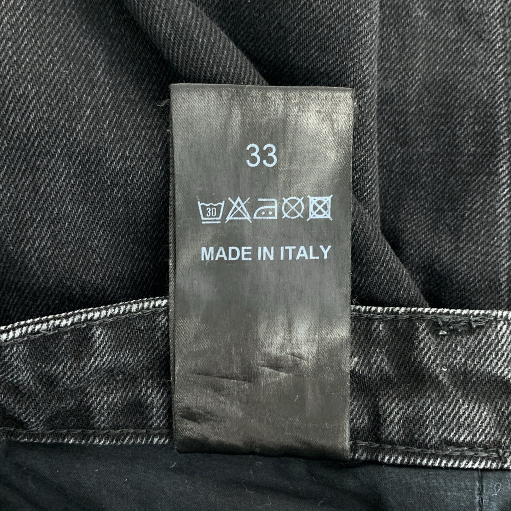 RAF SIMONS / 러프 시몬스 | 2019SS | 프린트 가죽 패치 레귤러 피트 데님 팬츠 | 33 | 남성